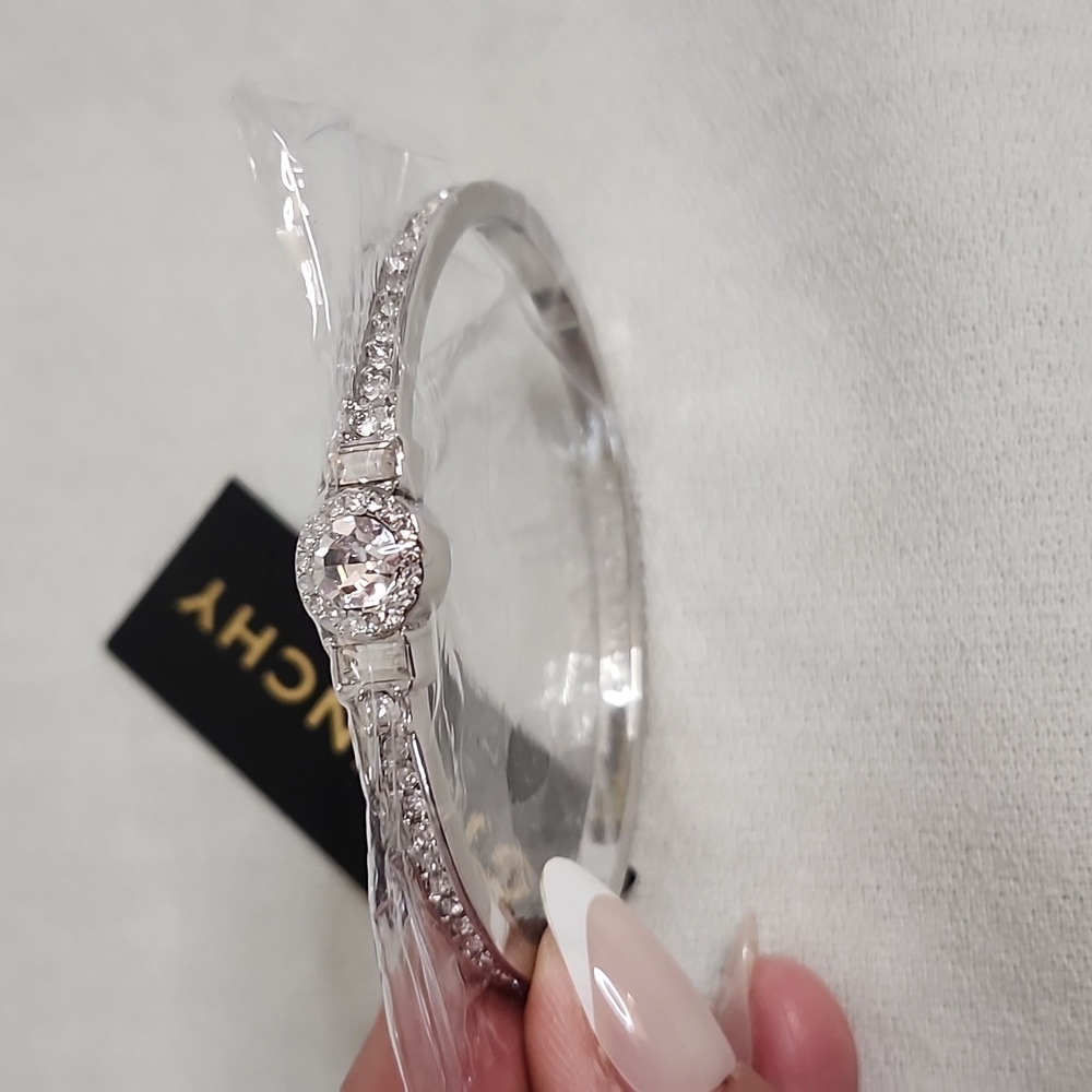 Givenchy Silver Hinged  Bracelet with Crystal  Detailing